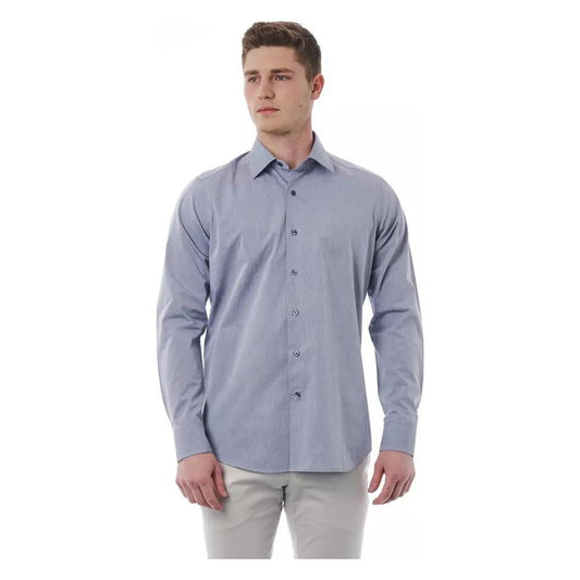 Bagutta Elegant Gray Italian Collar Shirt gray-cotton-shirt-2