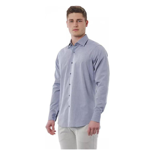 Bagutta Elegant Gray Italian Collar Shirt gray-cotton-shirt-2