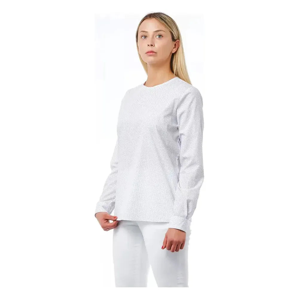 Bagutta Elegant White Fantasy Print Blouse white-cotton-shirt-48