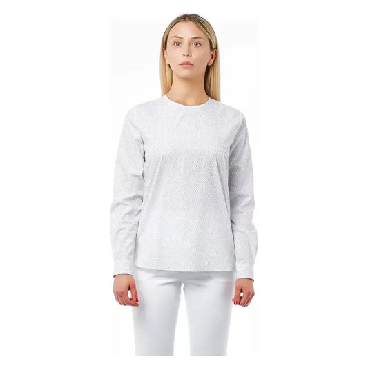 Bagutta Elegant White Fantasy Print Blouse white-cotton-shirt-48