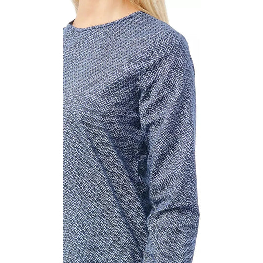 Bagutta Geometric Round Neck Cotton Blouse WOMAN TOPS AND SHIRTS blue-cotton-shirt-2