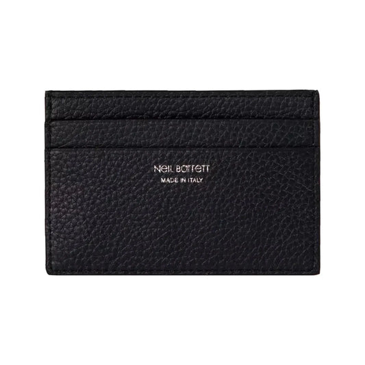 Neil Barrett Sleek Black Leather Card Holder Wallet black-wallet-3