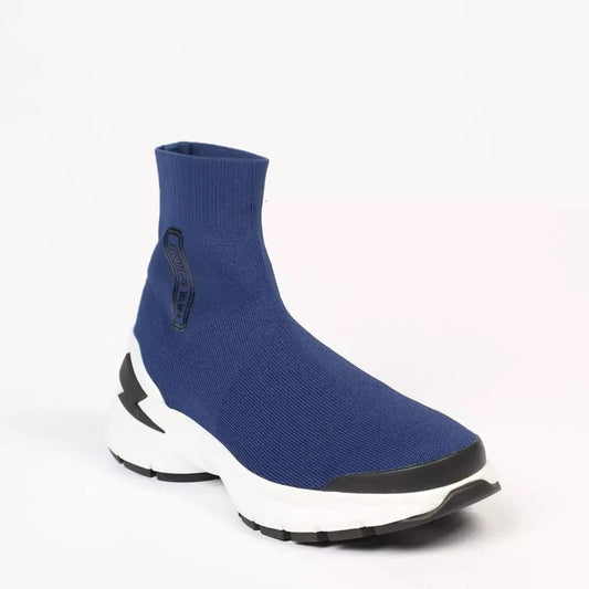 Neil Barrett Electric Bolt Sock Sneakers in Blue blue-textile-lining-sneaker