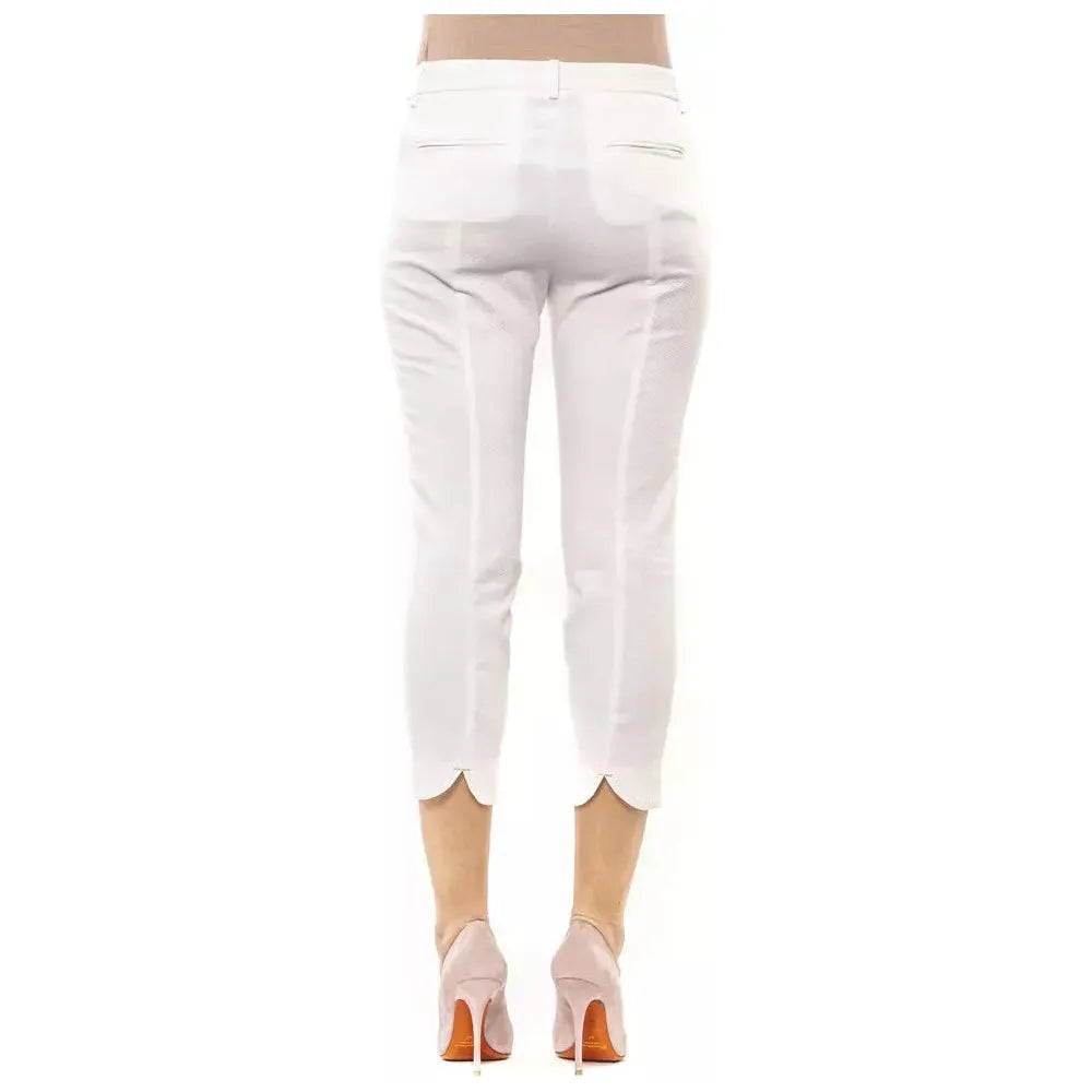 Peserico Chic High-Waist Ankle Pants in White white-cotton-jeans-amp-pant