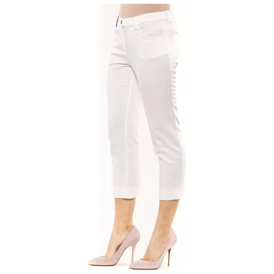 Peserico Chic High-Waist Ankle Pants in White white-cotton-jeans-amp-pant