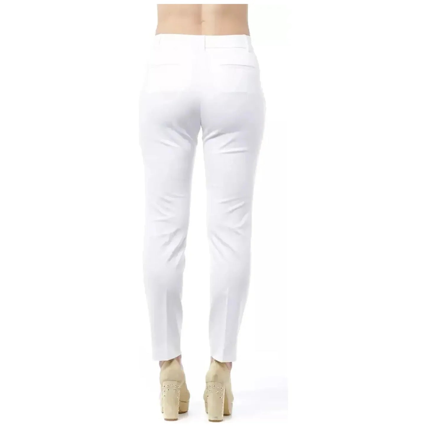 Peserico Chic High Waist Cigarette Leg Trousers white-cotton-jeans-pants