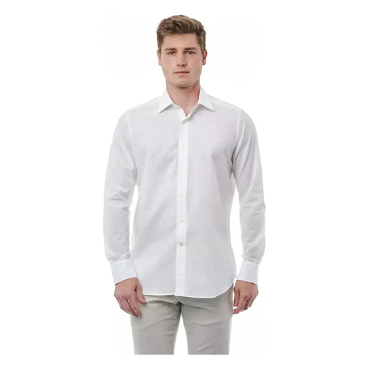 Bagutta Elegant White Italian Collar Cotton Shirt MAN SHIRTS white-cotton-shirt-3