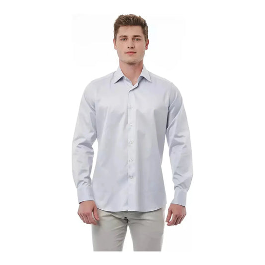 Bagutta Regular Fit Italian Collar Shirt in Gray gray-cotton-shirt