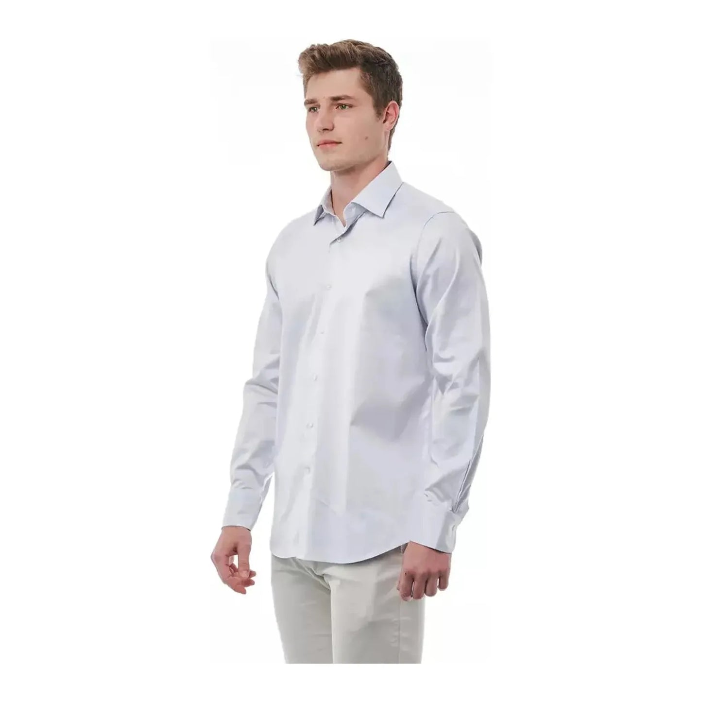 Bagutta Regular Fit Italian Collar Shirt in Gray gray-cotton-shirt