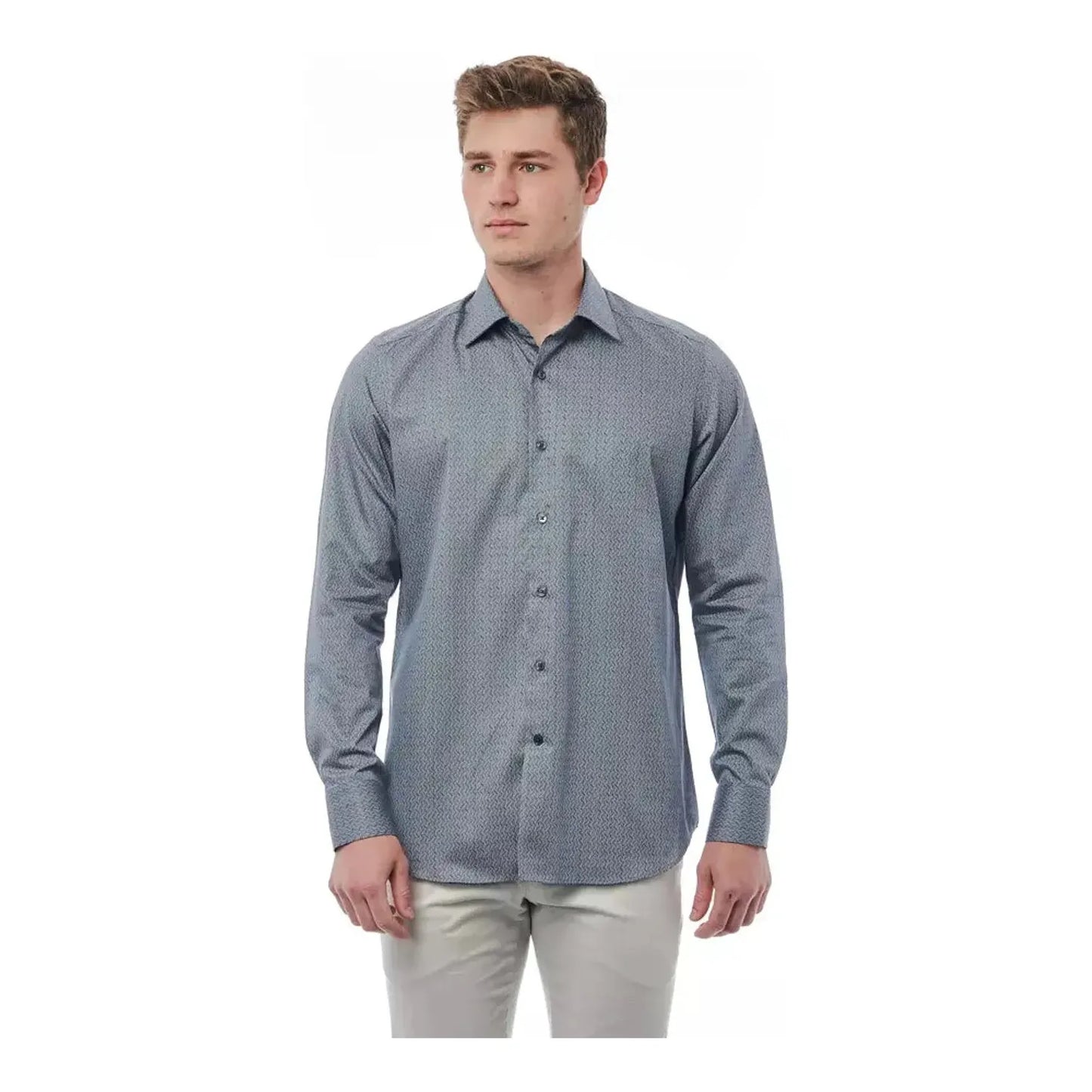 Bagutta Sleek Italian Collar Cotton Shirt MAN SHIRTS black-cotton-shirt-1
