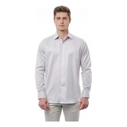 Bagutta Elegant White Italian Collar Shirt white-cotton-shirt-10