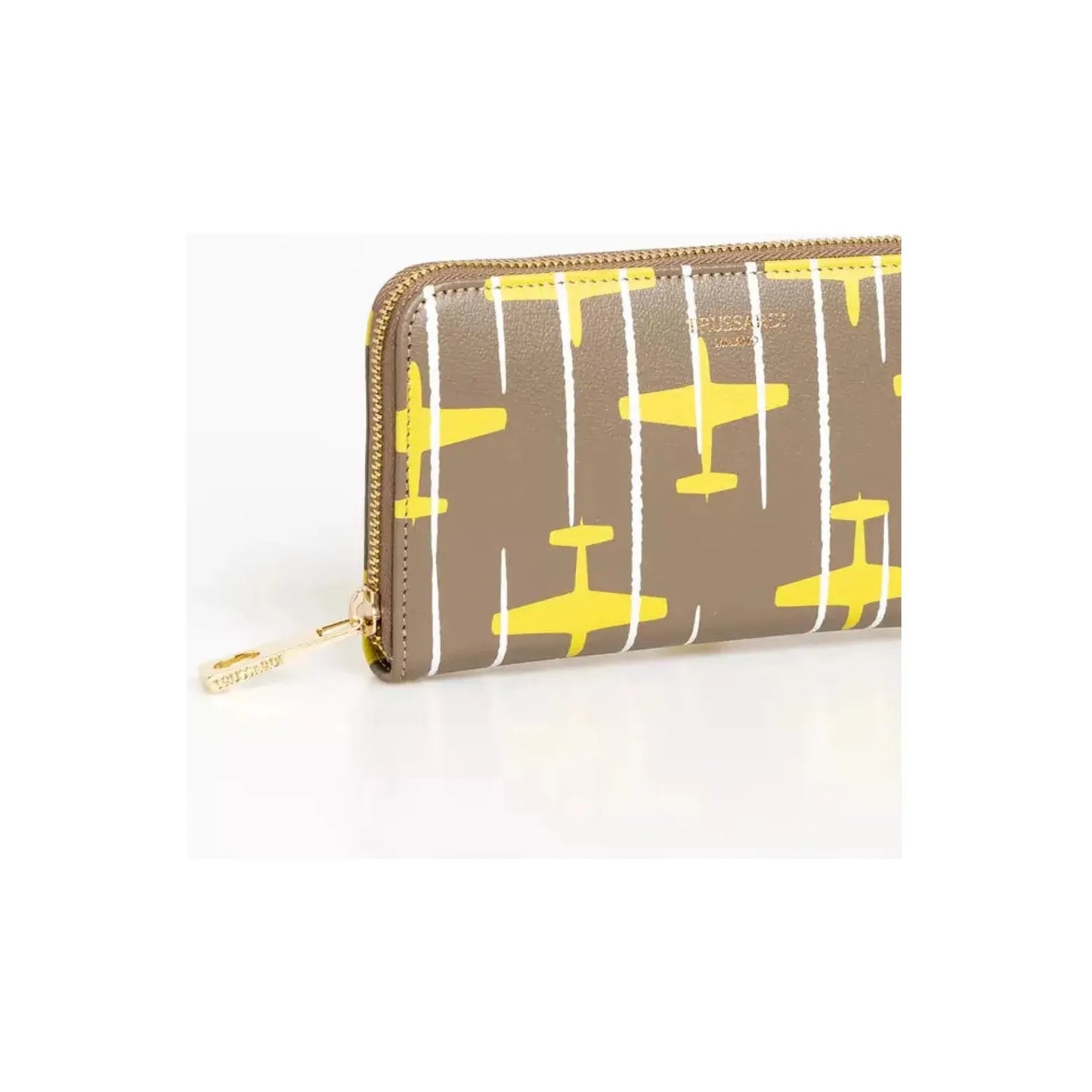 Trussardi Elegant Striped Leather Zip Wallet y-yellow-leather-wallet Wallet stock_product_image_21531_1973439594-22-60fbe176-7fd.webp