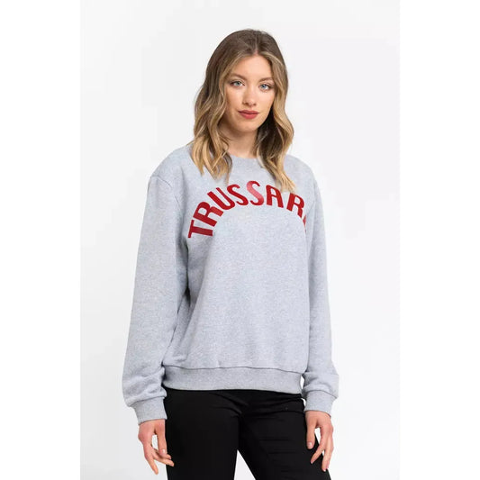 Trussardi Oversized Round-Neck Cotton Blend Sweatshirt gray-cotton-sweater-2 stock_product_image_21547_616990335-25-8b7ab872-d91.webp