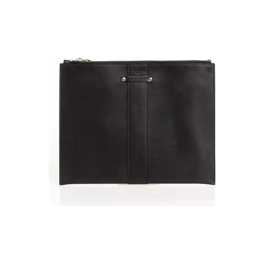 TrussardiElegant Black Leather Pocket Clutch BagMcRichard Designer Brands£129.00