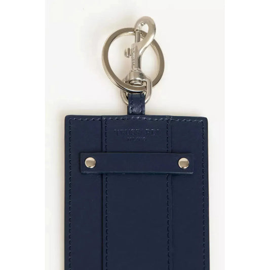 Trussardi Elegant Blue Leather Badge Holder with Key Ring blue-leather-keychain-1 stock_product_image_21582_1311495185-24-5d9d8a8d-7d4.webp
