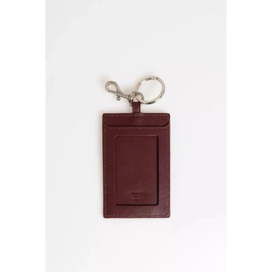 Trussardi Elegant Leather Keychain with Stud Accents brown-leather-keychain