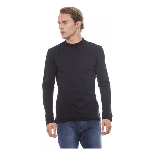 Verri Elegant Black Crew Neck Cotton Sweater black-cotton-sweater-28