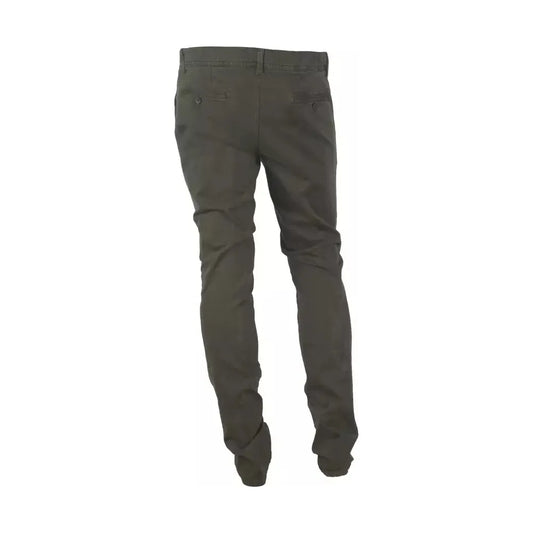 Made in Italy Elegant Italian Cotton Blend Pants brown-cotton-trousers