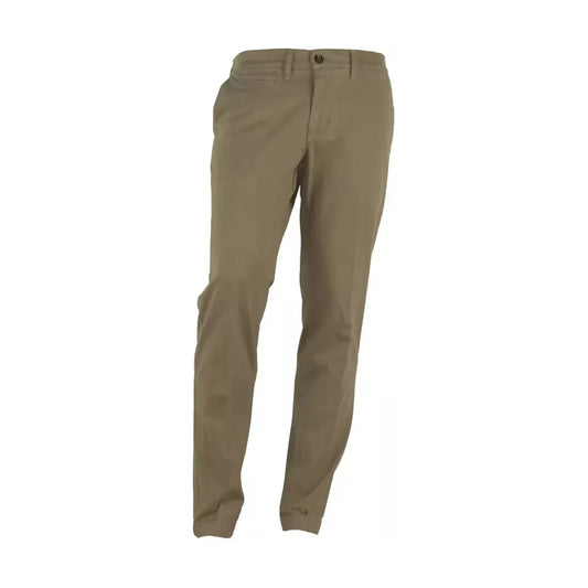 Made in Italy Elegant Italian Winter Pants brown-cotton-trousers-1