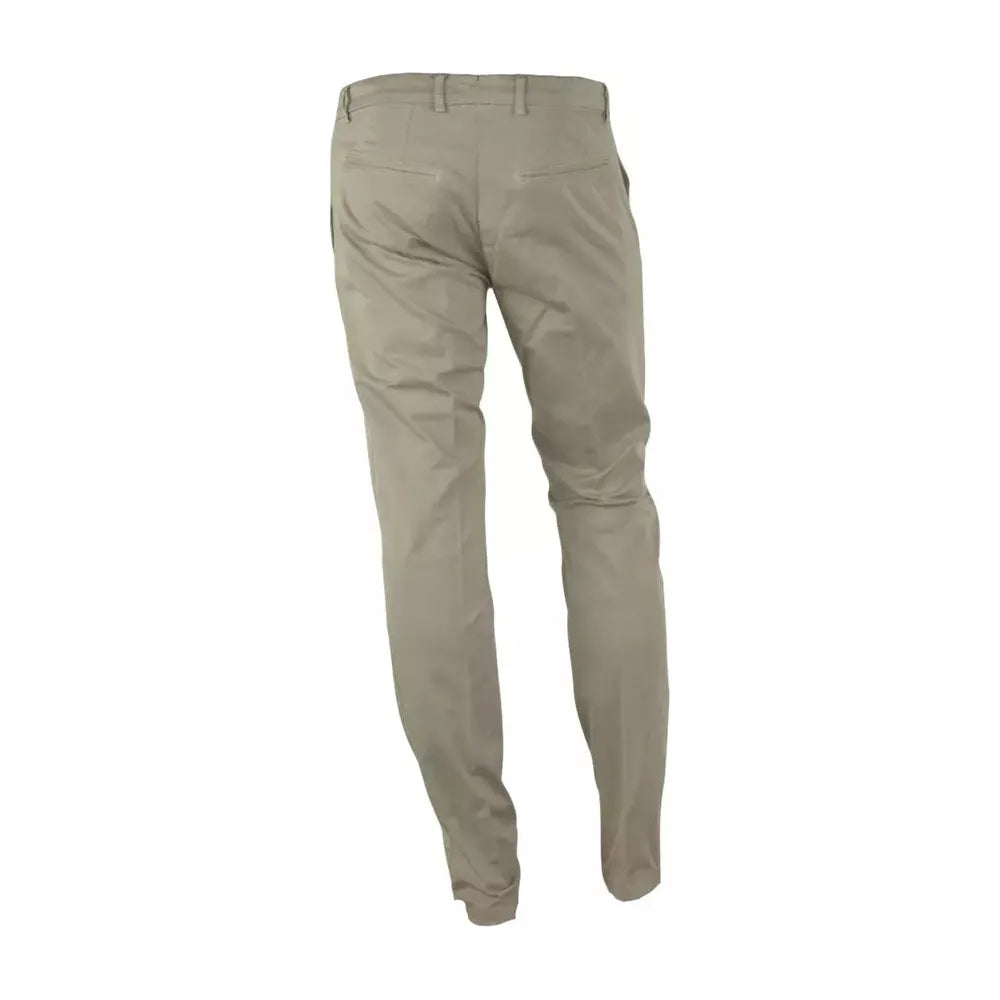 Made in Italy Elegant Beige Summer Trousers for Men beige-jeans-pant-1