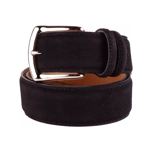 Made in Italy Elegant Suede Calfskin Men's Belt black-belt-12 stock_product_image_3525_566817122-2ca26af7-06b.webp