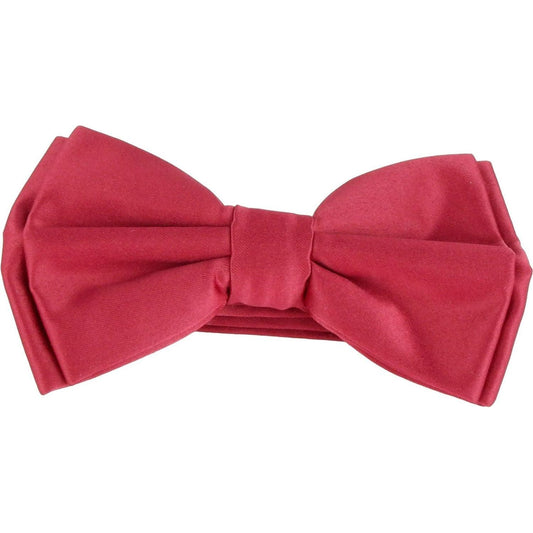 Emilio Romanelli Elegant Red Silk-Effect Bow Tie red-polyester-ties-bowty