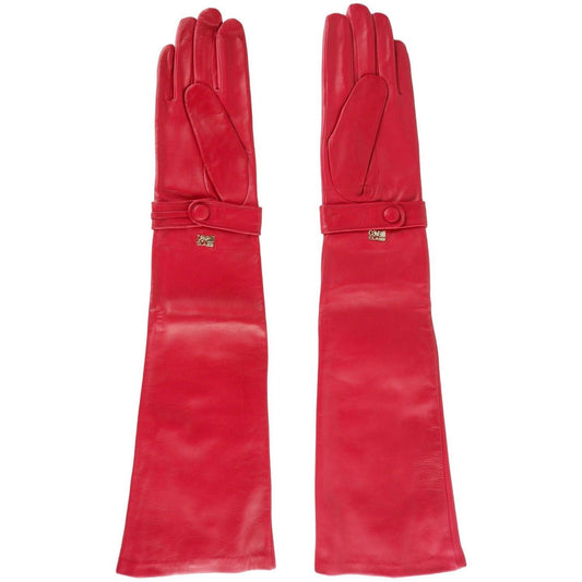 Cavalli Class Elegant Red Lambskin Leather Gloves clt-cavalli-class-glove-7
