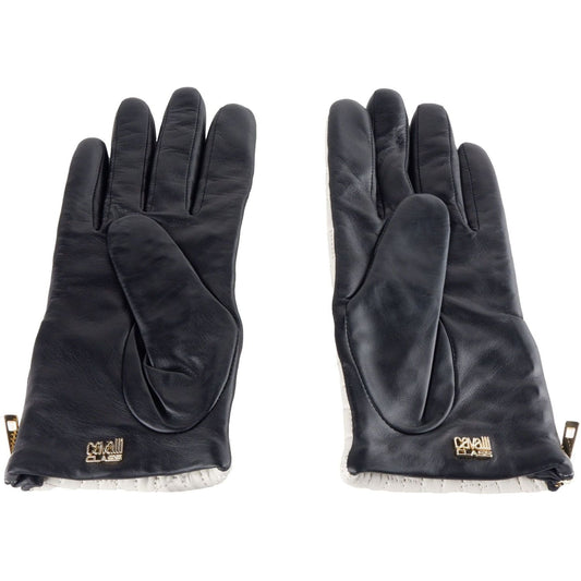 Cavalli Class Elegant Leather Lambskin Gloves in Chic Gray cqz-cavalli-class-glove-3
