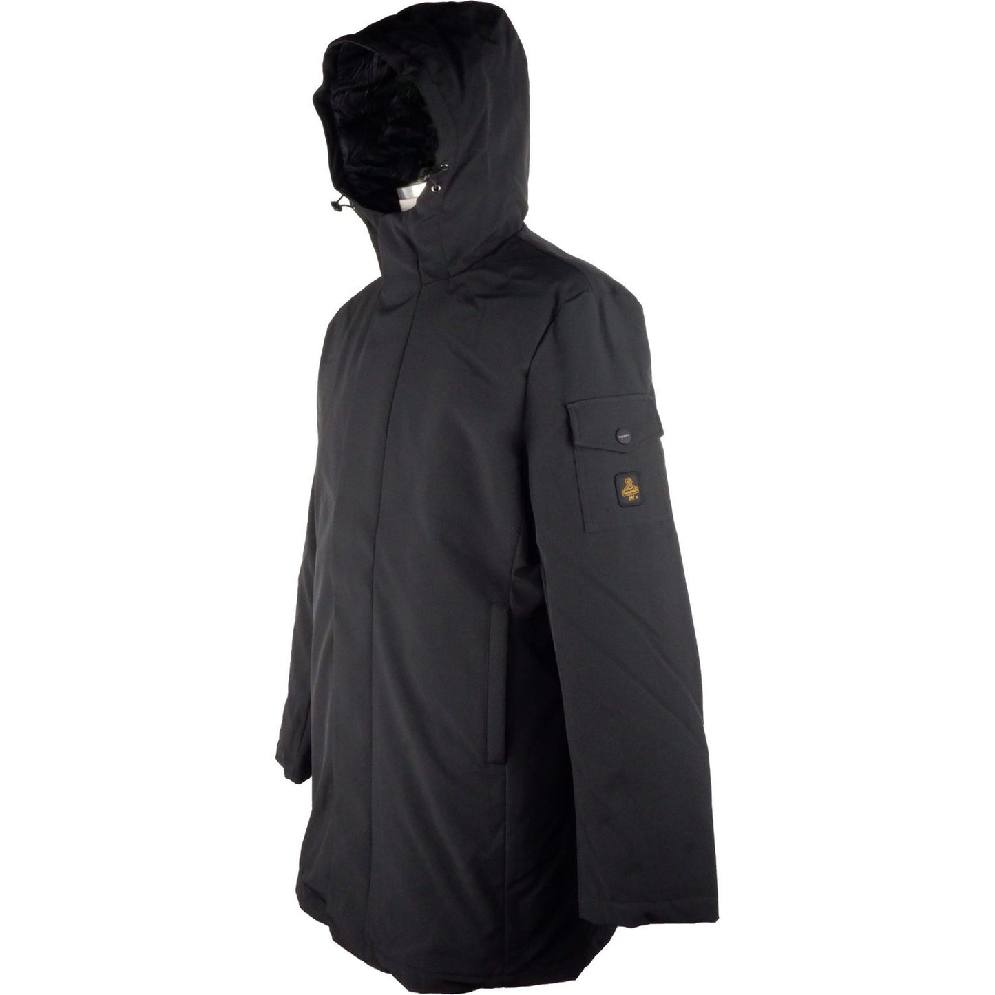 Refrigiwear Sleek Hooded Long Jacket with Zip and Button Closure black-polyester-jacket-8 stock_product_image_5263_296351819-38-scaled-dc0668f7-11e.jpg