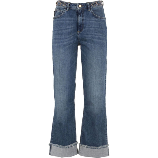 Imperfect Chic Studded Waist Blue Denim Jeans & Pants spd-wash-imperfect-jeans-pant