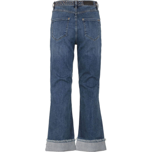 Imperfect Chic Studded Waist Blue Denim Jeans & Pants spd-wash-imperfect-jeans-pant