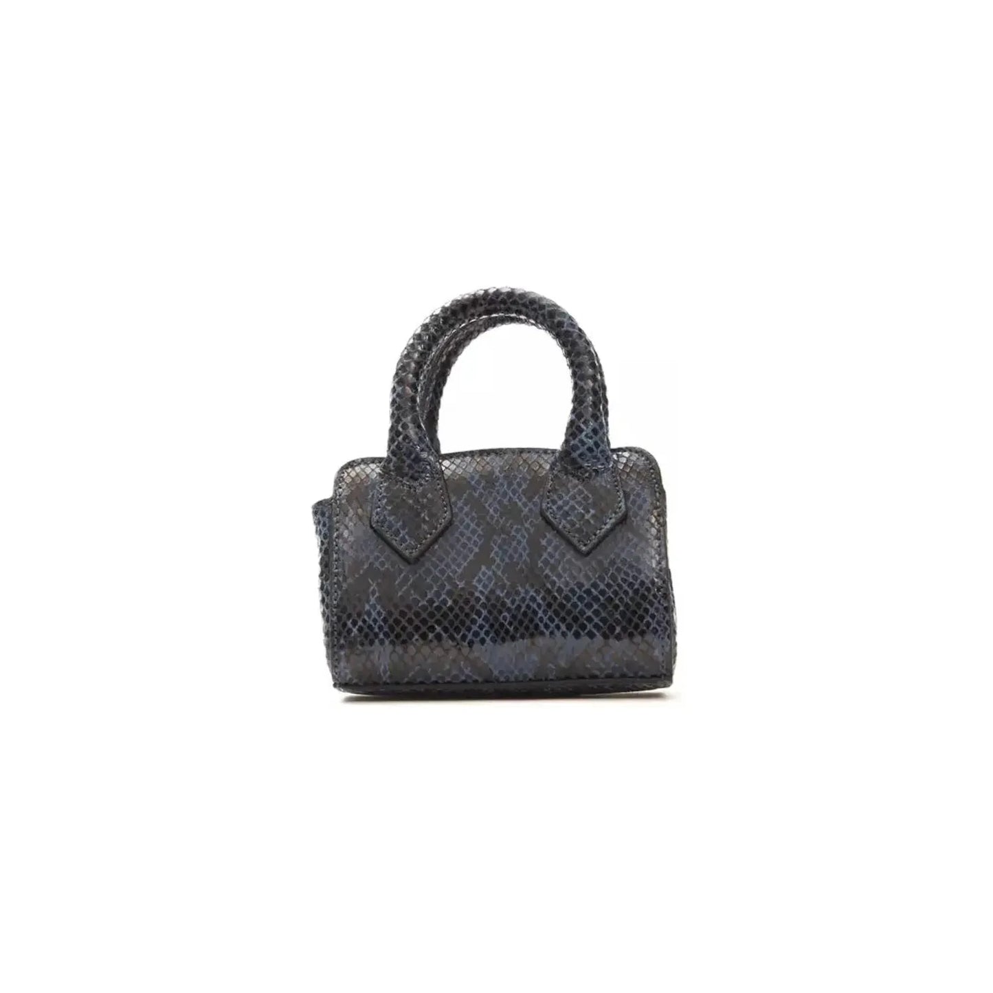 Pompei Donatella Chic Python Print Mini Tote Elegance Handbags, Wallets & Cases blu-navy-handbag-1
