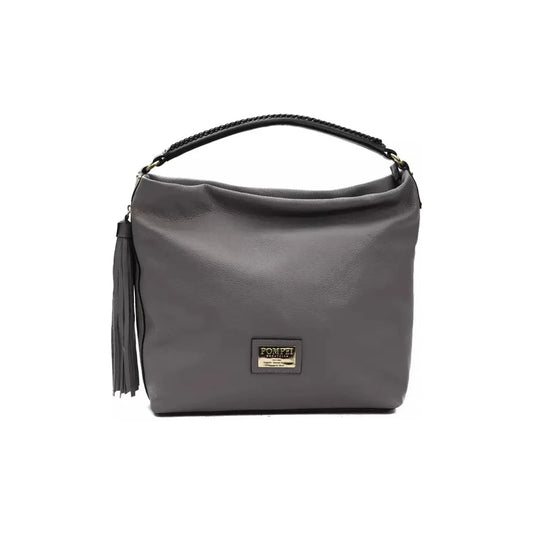 Pompei Donatella Chic Gray Leather Shoulder Bag WOMAN SHOULDER BAGS gray-leather-shoulder-bag-2