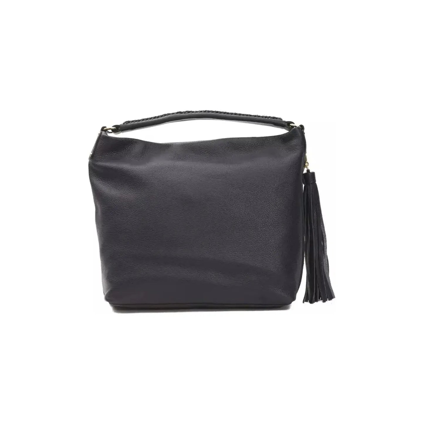 Pompei Donatella Chic Gray Leather Shoulder Bag with Logo Detail WOMAN SHOULDER BAGS gray-leather-shoulder-bag-3