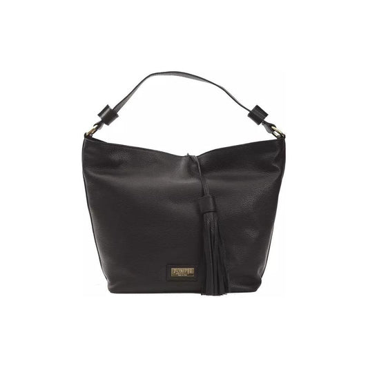 Pompei Donatella Black Leather Shoulder Bag black-leather-shoulder-bag-2