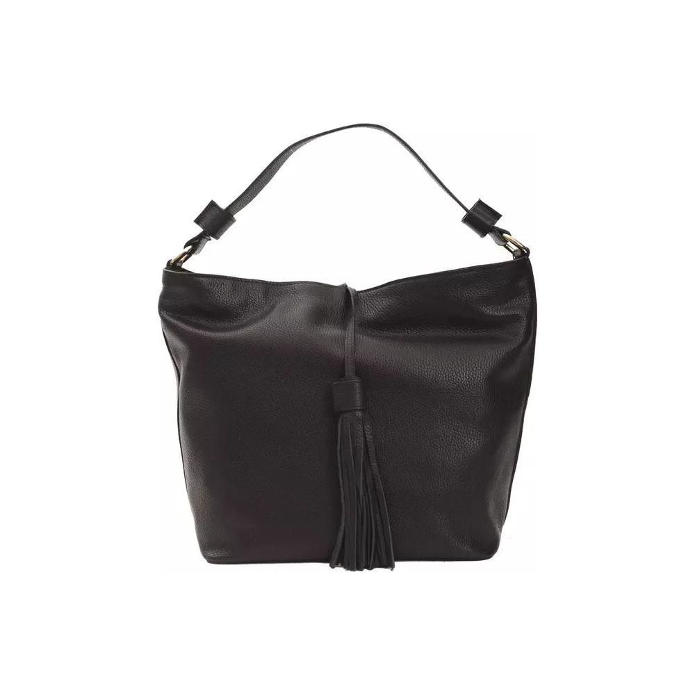 Pompei Donatella Sleek Black Leather Shoulder Bag black-leather-shoulder-bag-2 stock_product_image_5803_22764994-23-701d527e-cd2.jpg