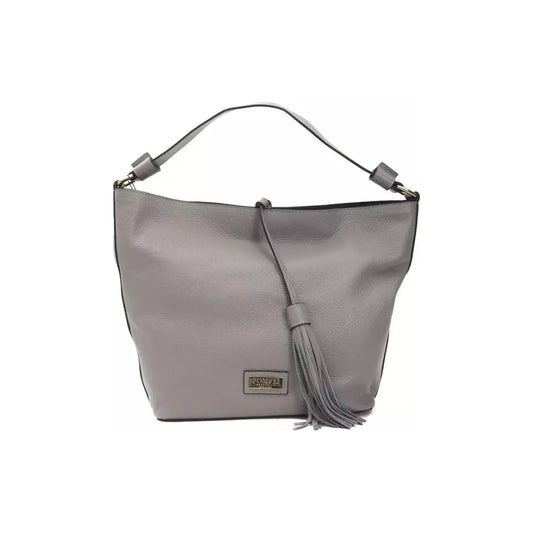 Pompei DonatellaChic Gray Leather Shoulder Bag - Adjustable StrapMcRichard Designer Brands£159.00