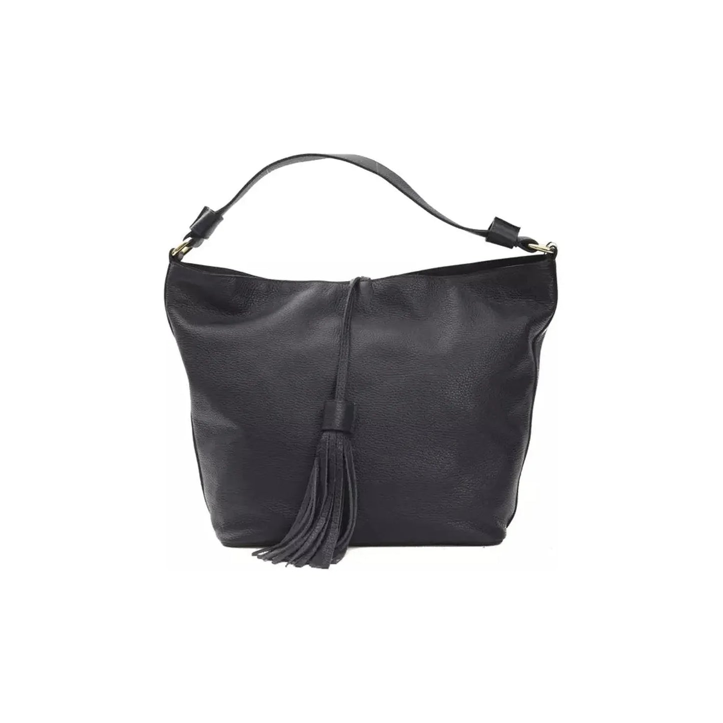 Pompei Donatella Chic Gray Leather Shoulder Bag with Logo Detailing WOMAN SHOULDER BAGS gray-leather-shoulder-bag