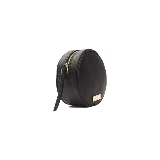 Pompei Donatella Small Oval Leather Crossbody Elegance Crossbody Bag black-leather-crossbody-bag