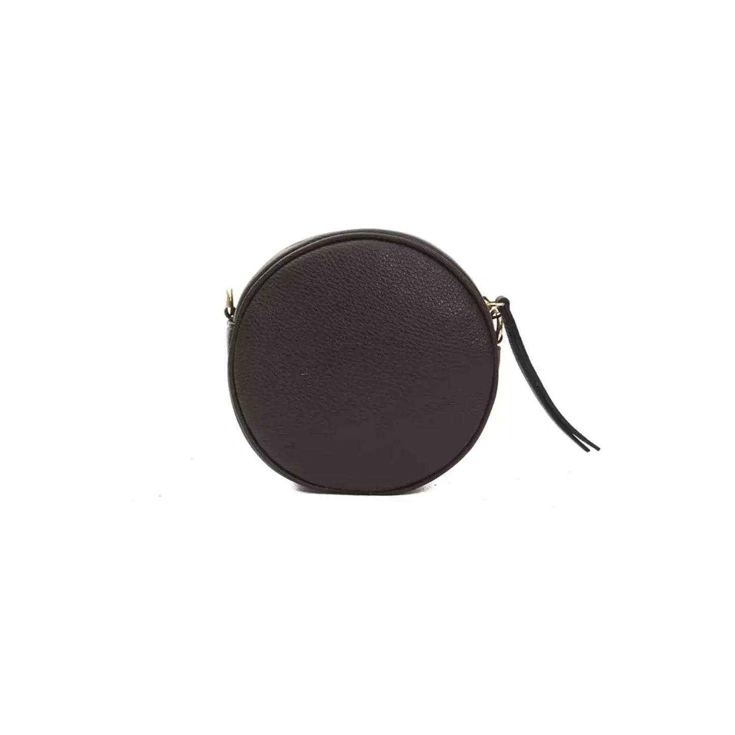 Pompei Donatella Elegant Small Oval Leather Crossbody Crossbody Bag brown-leather-crossbody-bag-2