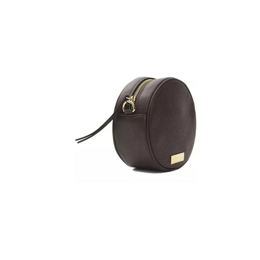 Pompei Donatella Elegant Small Oval Leather Crossbody Crossbody Bag brown-leather-crossbody-bag-2