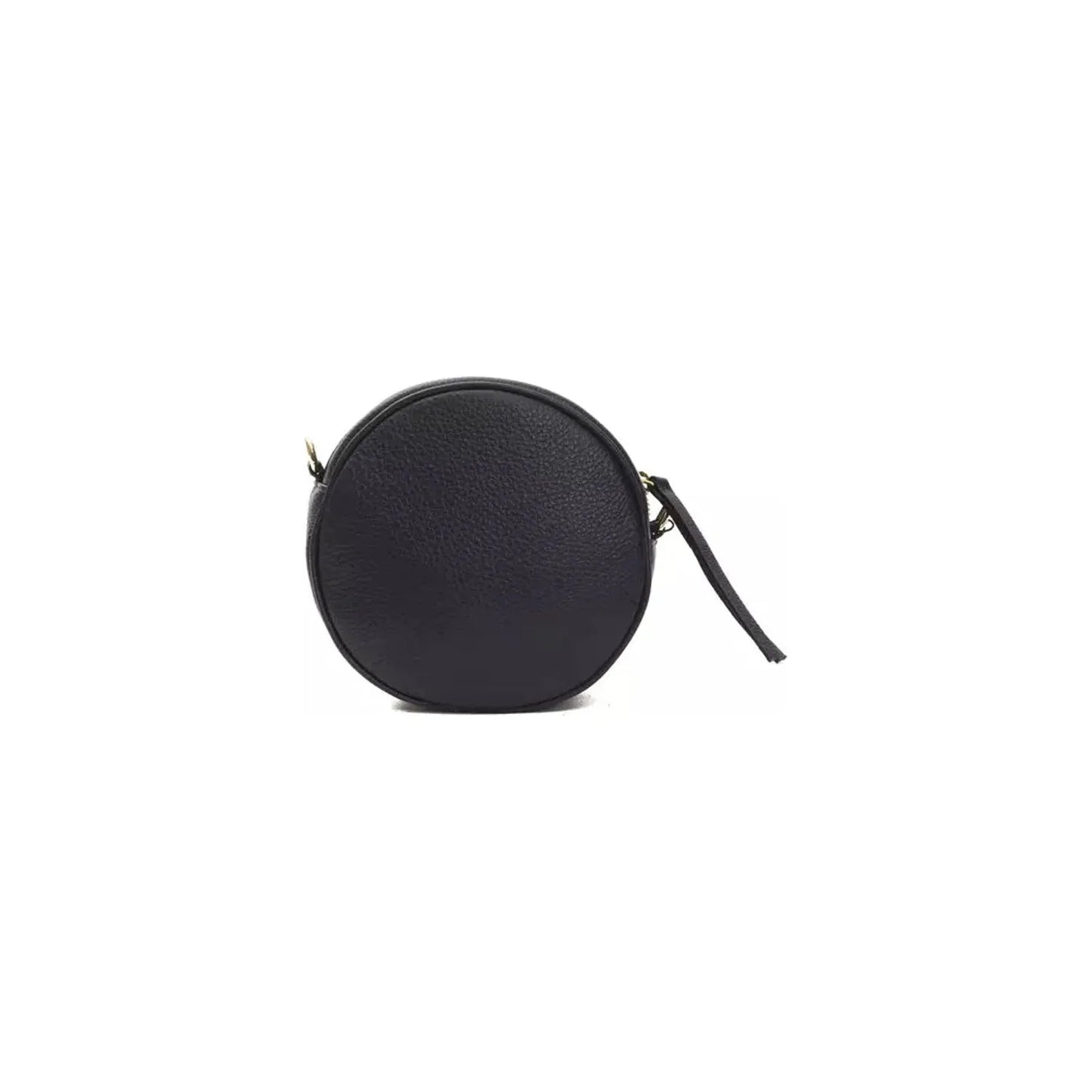 Pompei Donatella Elegant Gray Oval Leather Crossbody Bag Crossbody Bag gray-leather-crossbody-bag