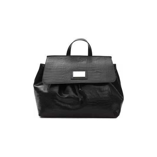 Pompei Donatella Chic Convertible Croc-Print Leather Bag Backpack nero-black-handbag stock_product_image_5824_491981127-31-c0584356-aae.webp