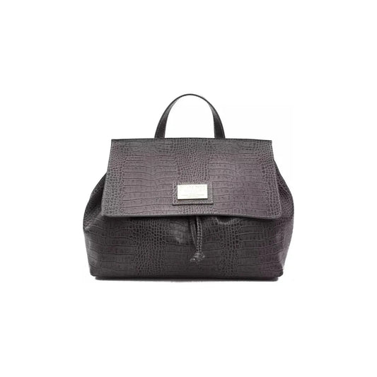 Pompei Donatella Convertible Croc-Print Leather Handbag gray-leather-handbag stock_product_image_5825_348094998-30-332b6b6e-0e2.webp