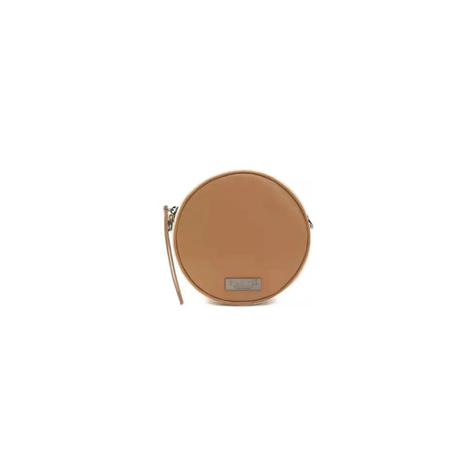 Pompei Donatella Elegant Small Oval Leather Crossbody Bag beige-cuoio-crossbody-bag