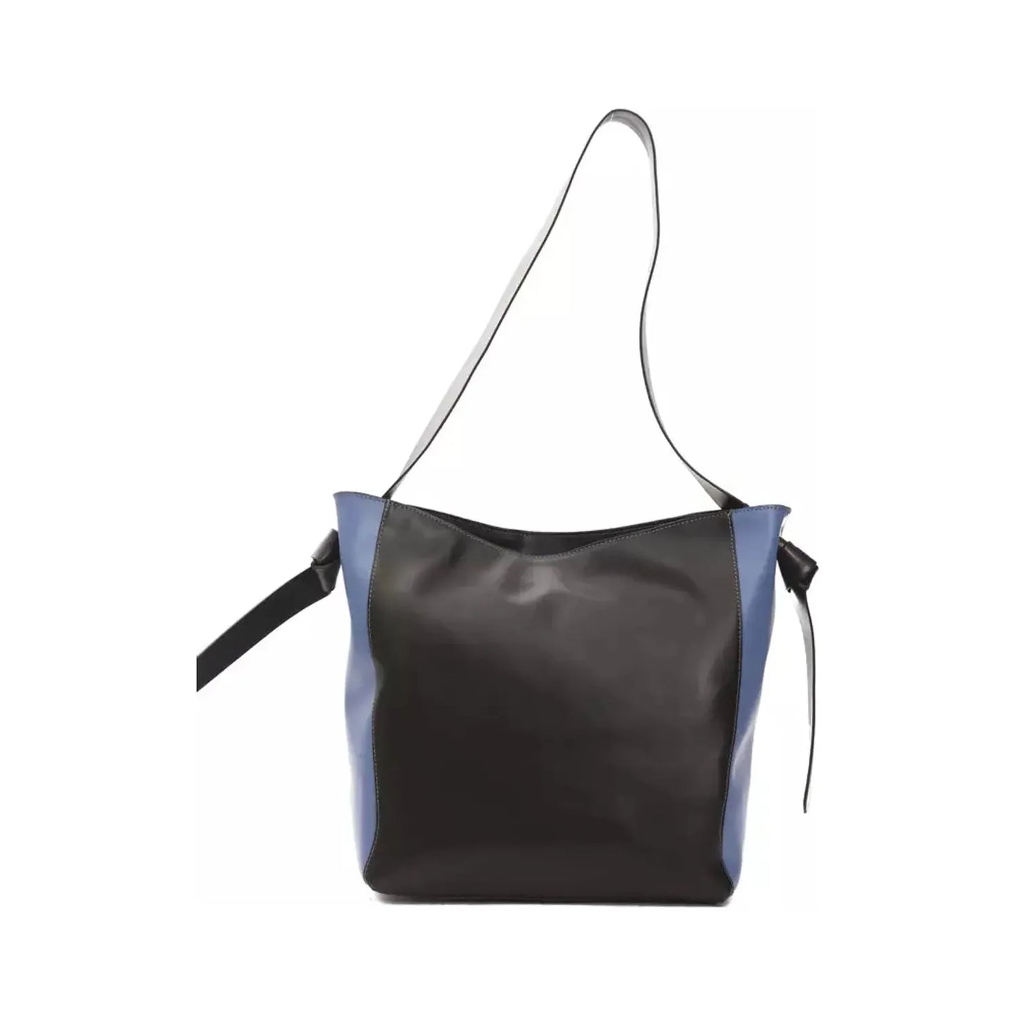 Pompei Donatella Elegant Black Leather Shoulder Bag black-leather-shoulder-bag-3