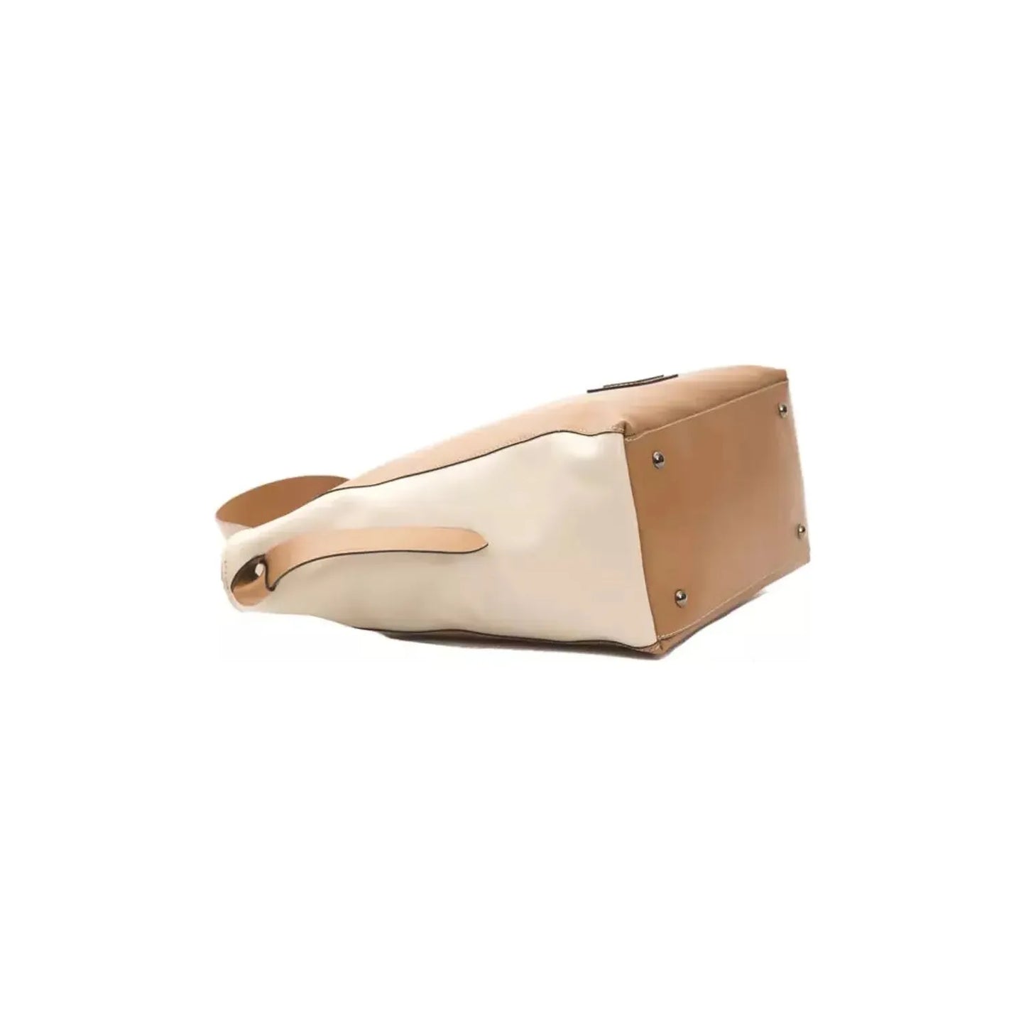 Pompei Donatella Elegant Leather Shoulder Bag in Rich Brown beige-cuoio-shoulder-bag