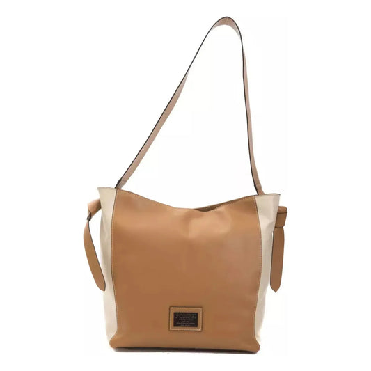 Pompei Donatella Elegant Leather Shoulder Bag in Rich Brown beige-cuoio-shoulder-bag