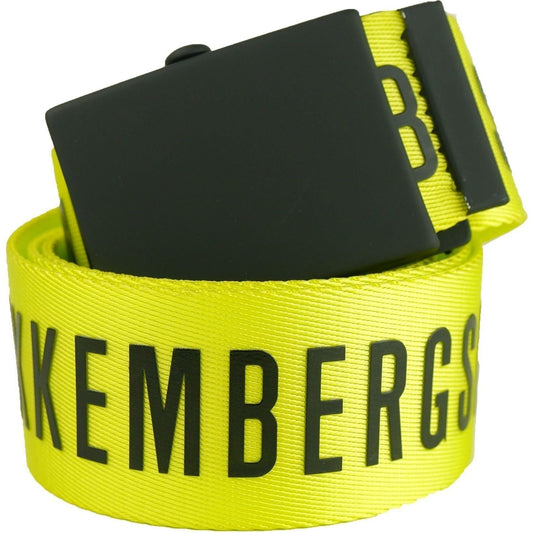 Bikkembergs Lime Yellow Clip Closure Fashion Belt e-bikkembergs-belt-15 MAN BELTS
