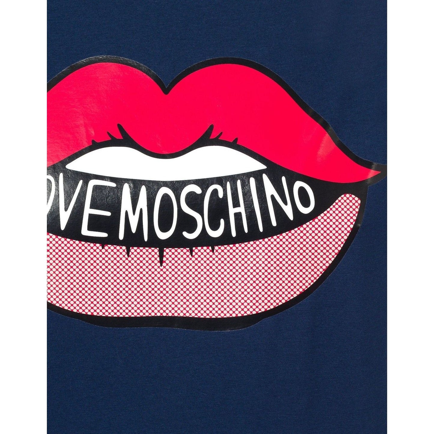 Love Moschino Graphic Lips Jersey Tee in Navy Blue blue-cotton-tops-t-shirt-6